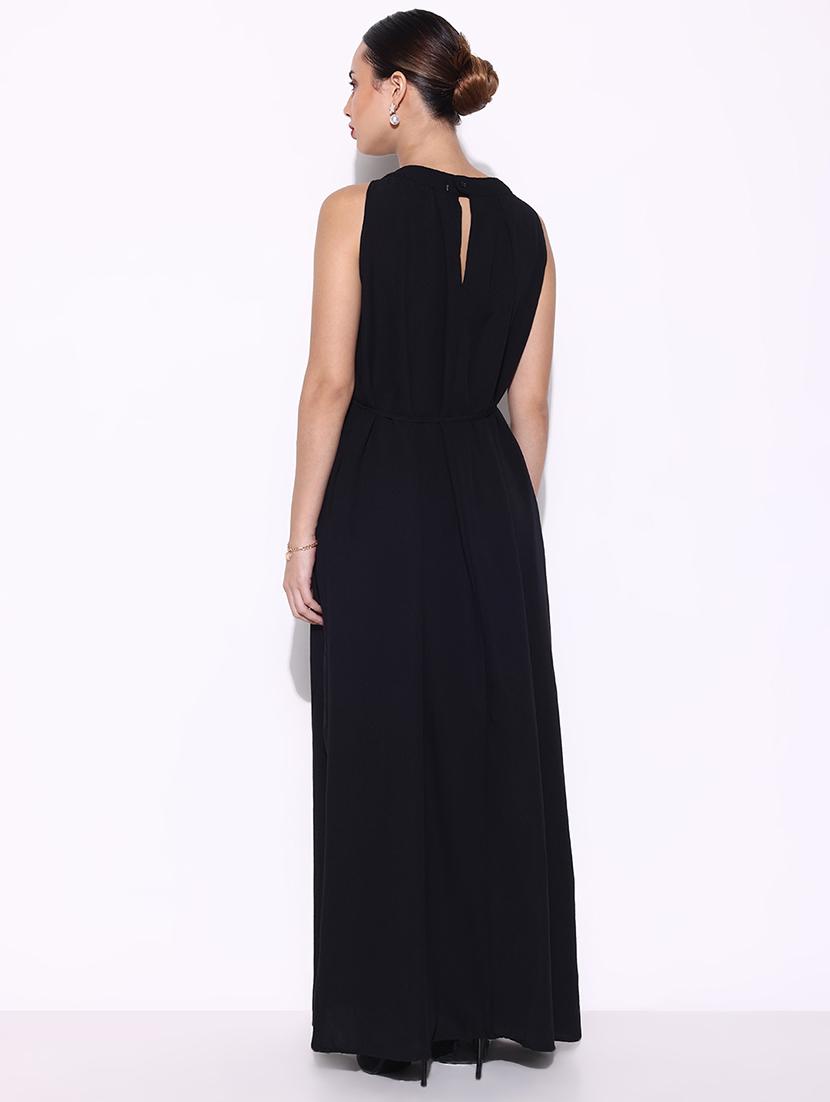 women solid halter neck a-line dress - 21643131 - Standard Image - 3