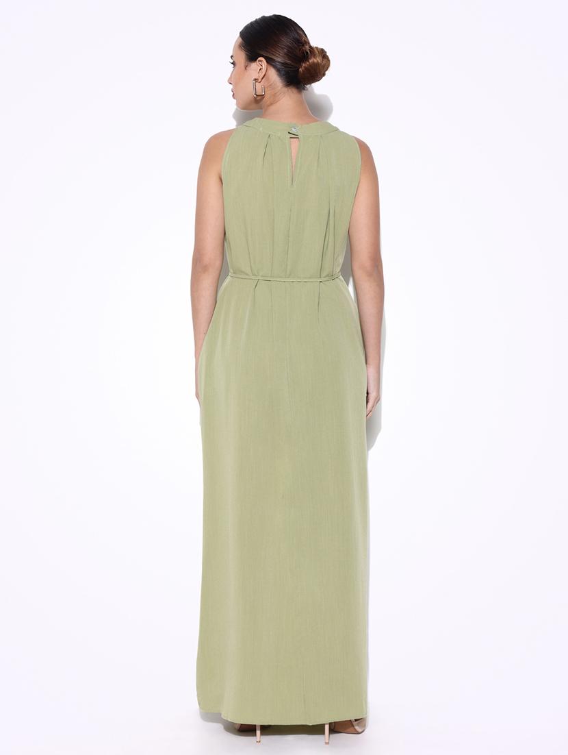 women solid halter neck a-line dress - 21643132 - Standard Image - 3