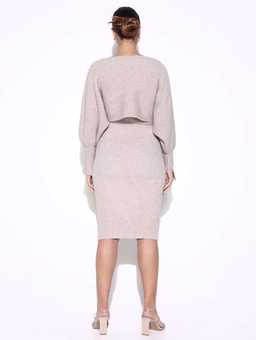 women winter wear bodycon dress with pullover - 21643137 -  Standard Image - 3