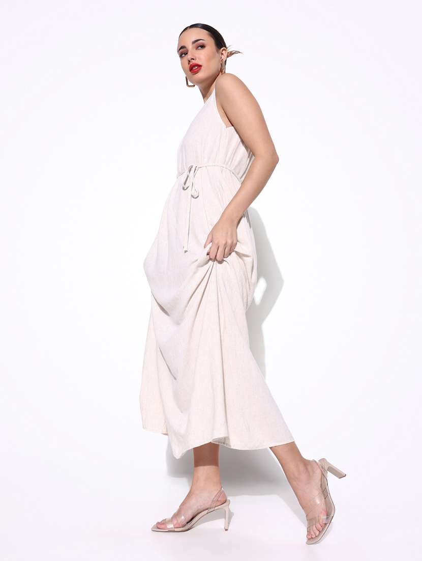 women solid sleeveless a-line dress - 21643141 - Standard Image - 5