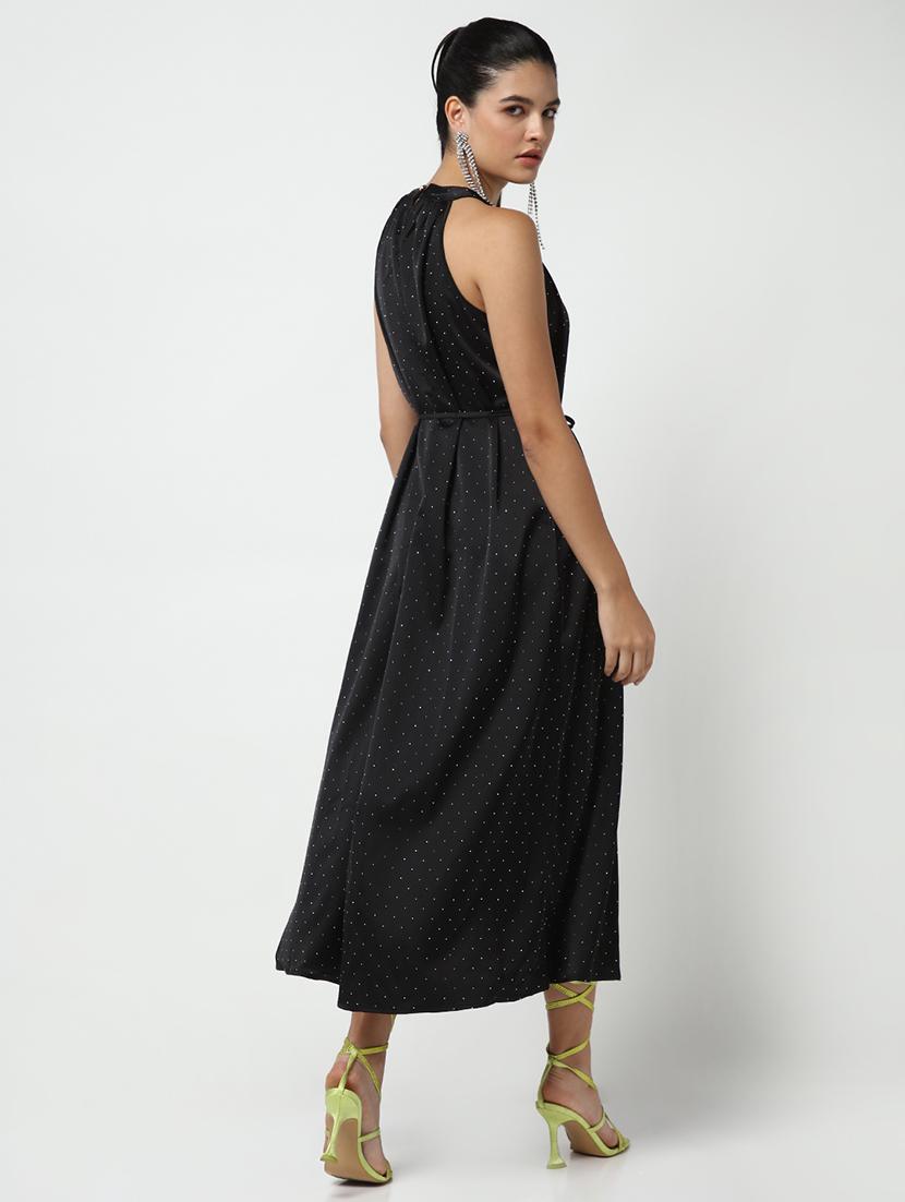 women polka doted halter neck a-line dress - 21643157 - Standard Image - 3