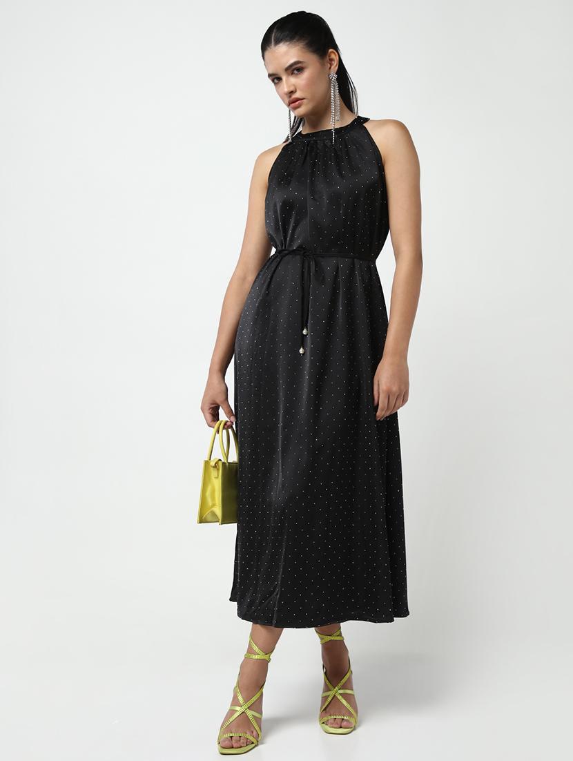 women polka doted halter neck a-line dress - 21643157 - Standard Image - 5