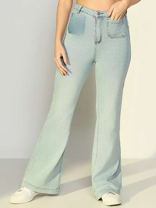 women solid high rise bootcut jean - 21643176 - Standard Image - 0