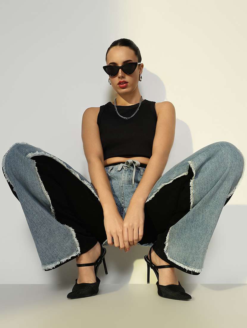 women color blocked  high rise straight jean - 21643181 -  Standard Image - 5