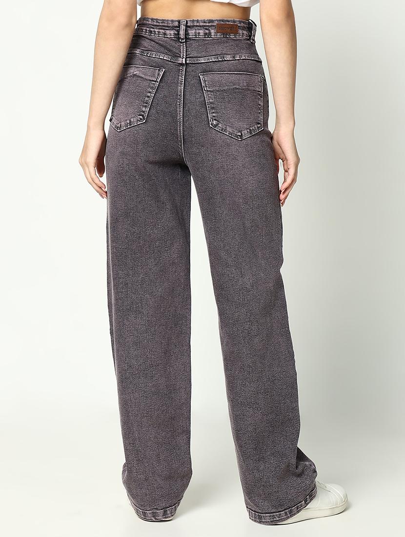 women solid high rise wide leg jean - 21643183 - Standard Image - 3