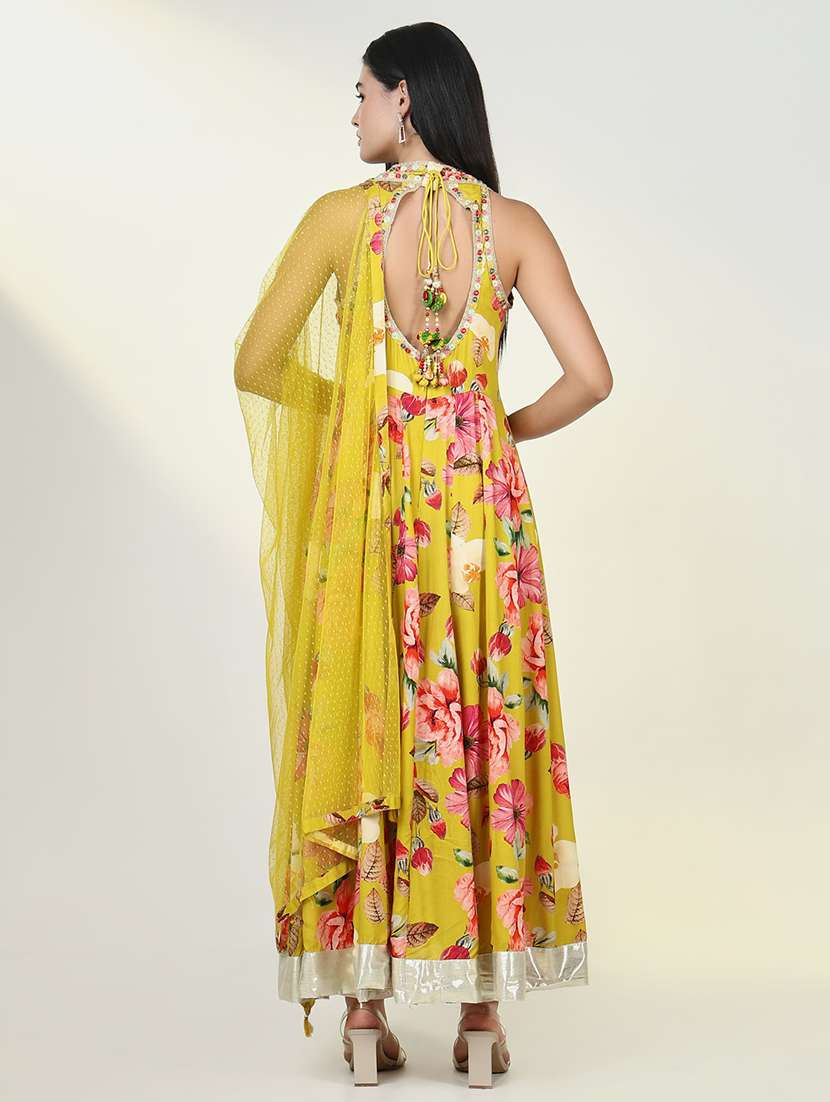 women floral sleeveless kurta dupatta set - 21643199 -  Standard Image - 3