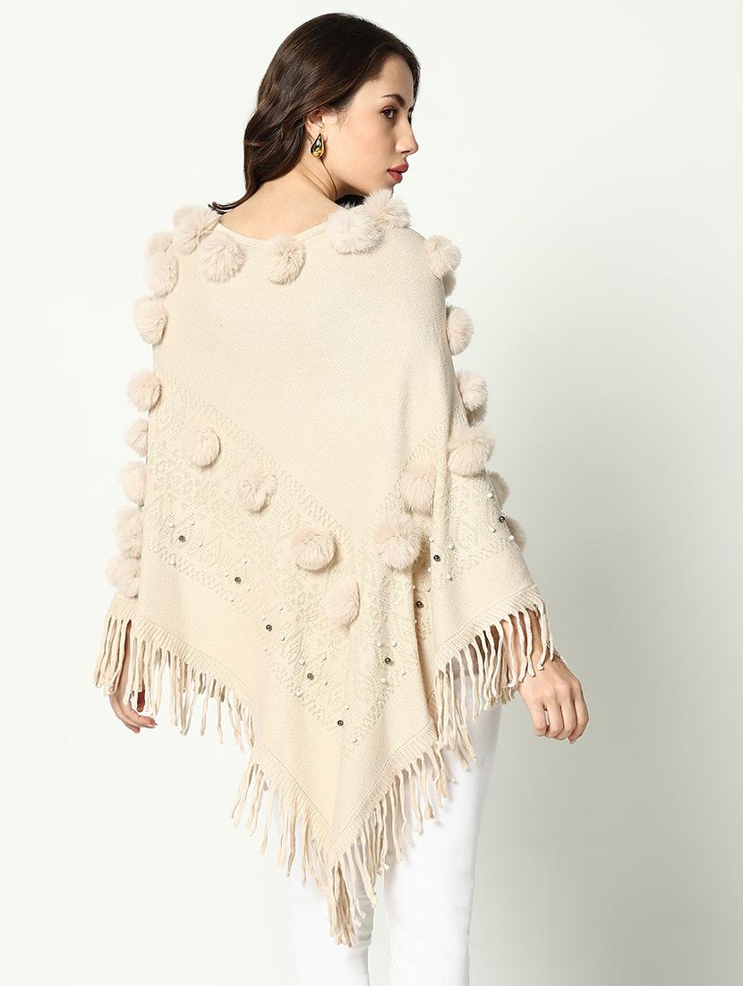 women self designed poncho - 21643205 - Standard Image - 3