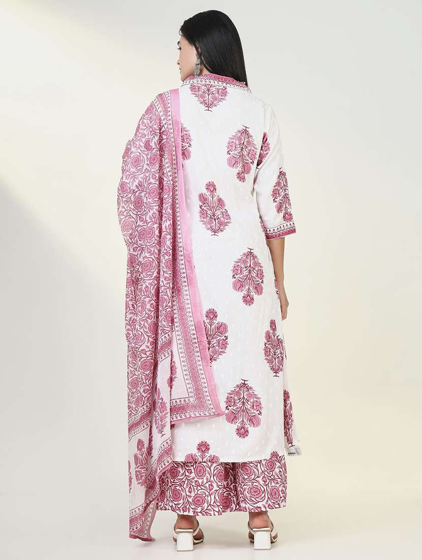 women floral printed kurta palazzo set with dupatta - 21643236 -  Standard Image - 3