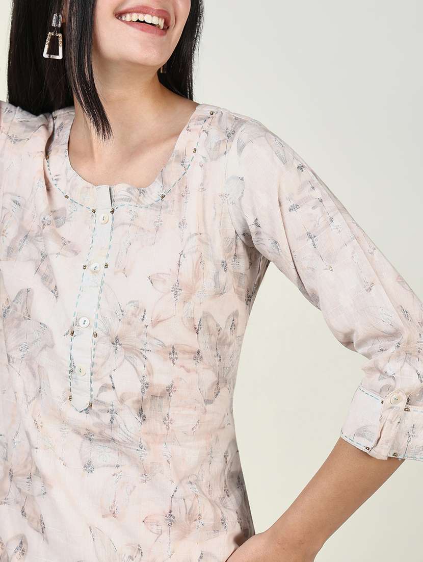 women three quarter sleeve kurta pant with dupatta set - 21643249 -  Standard Image - 5