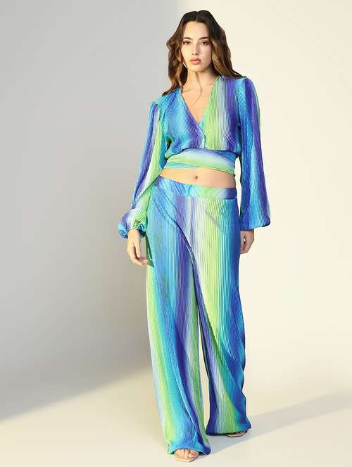 women printed top and trouser co-ord set - 21643267 -  Standard Image - 0