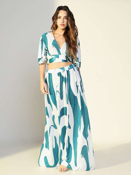 women printed top and skirt co-ord set - 21643274 -  Standard Image - 0