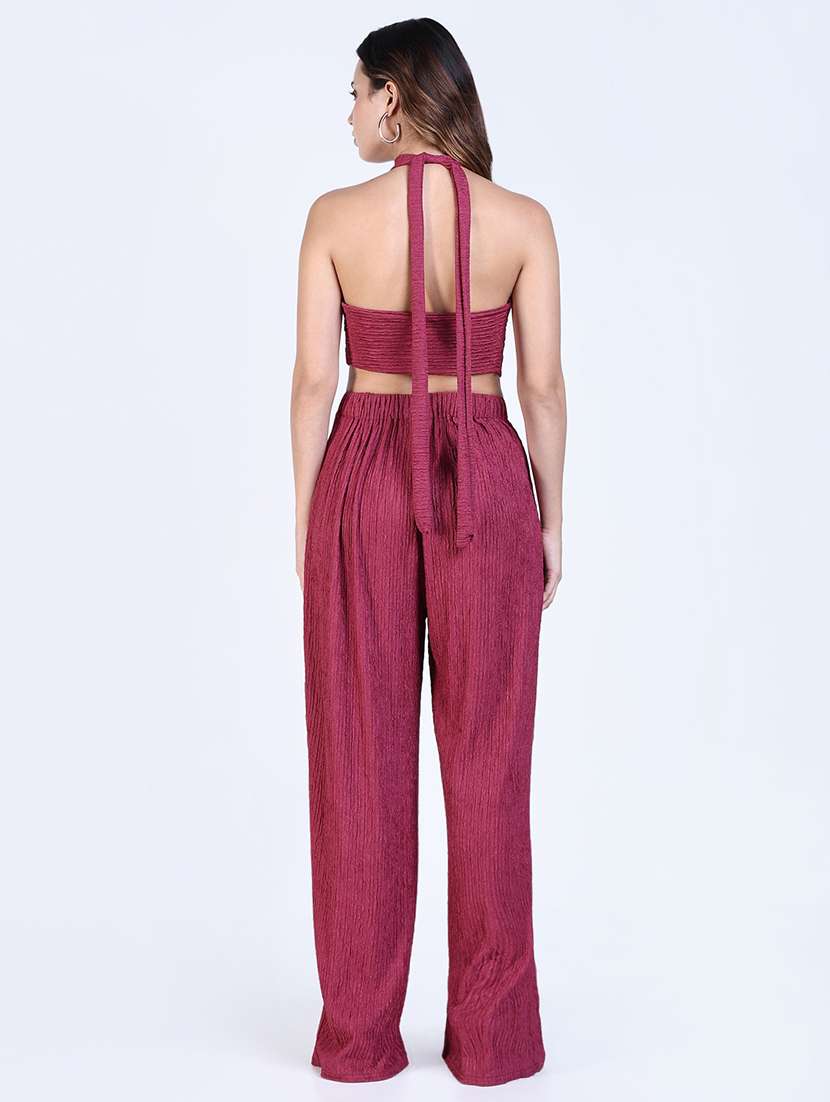 women solid top and palazzo co-ord set - 21643291 -  Standard Image - 3