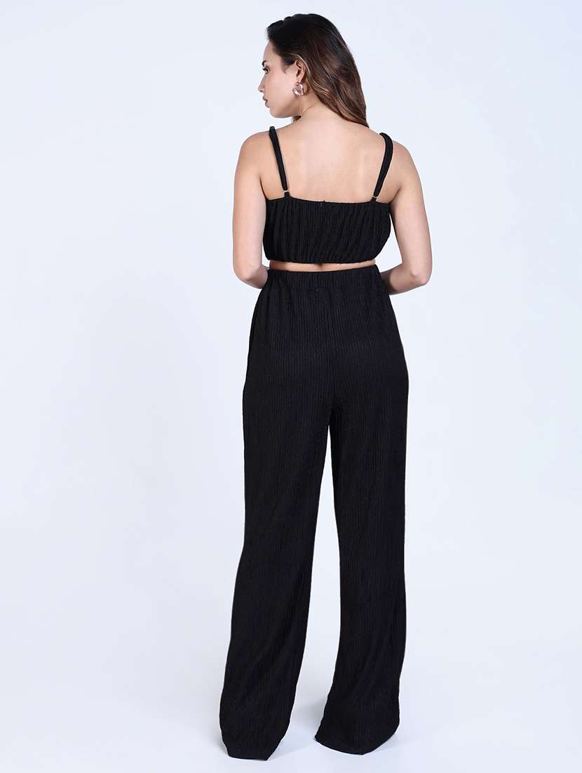 women solid top and trouser co-ord set - 21643292 -  Standard Image - 3