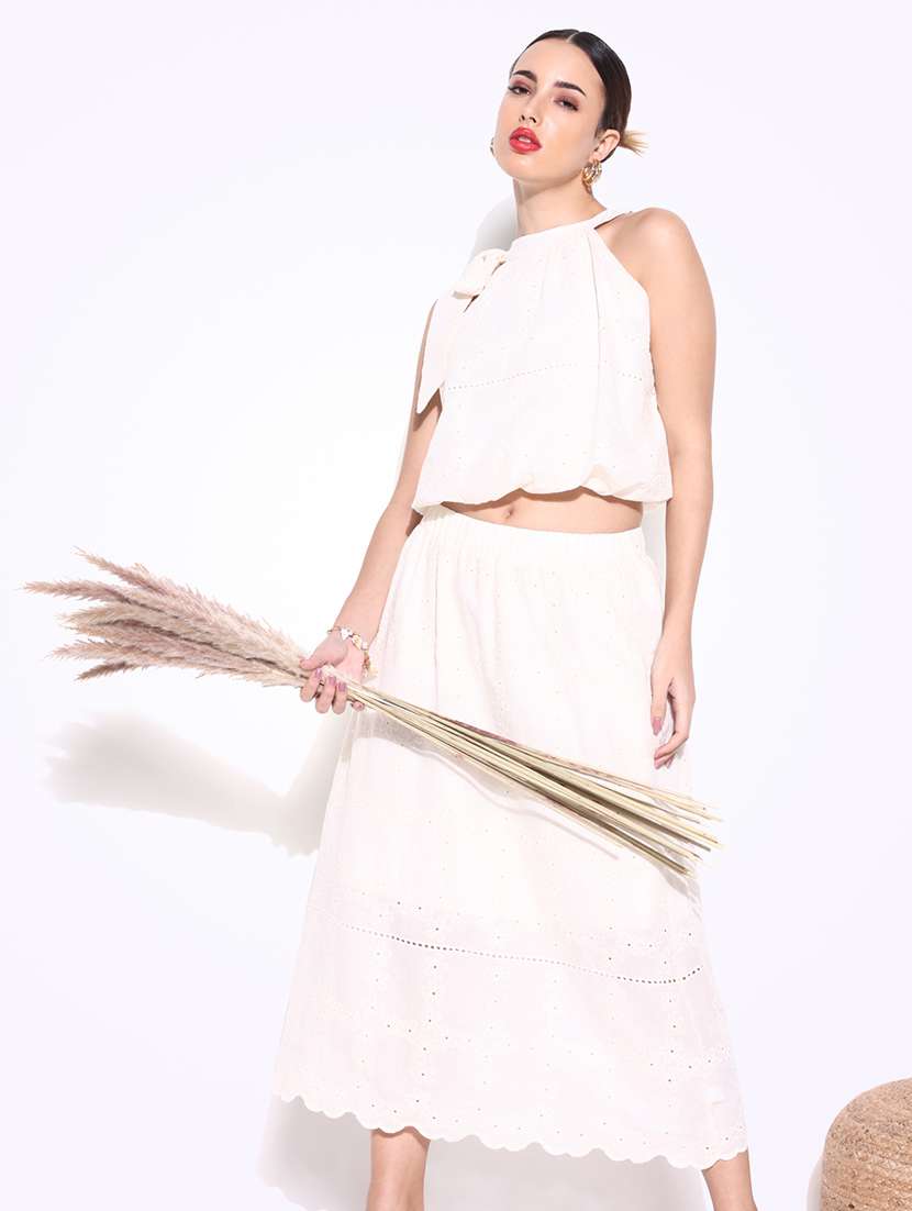 women lace detailed top and skirt co-ord set - 21643303 -  Standard Image - 5