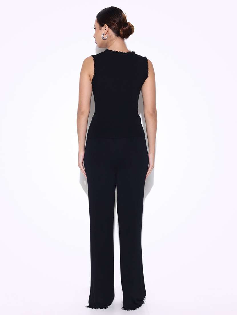 women solid top and trouser co-ord set - 21643305 -  Standard Image - 3