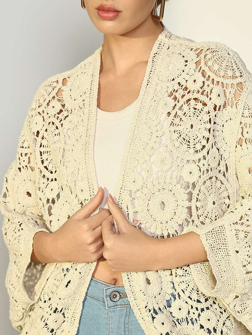 women crochet detailed shrug - 21643324 -  Standard Image - 5