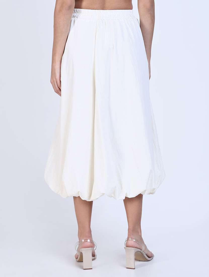 women solid high rise ballon skirt - 21643343 - Standard Image - 3