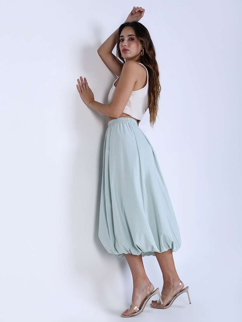 women solid high rise ballon skirt - 21643344 - Standard Image - 5