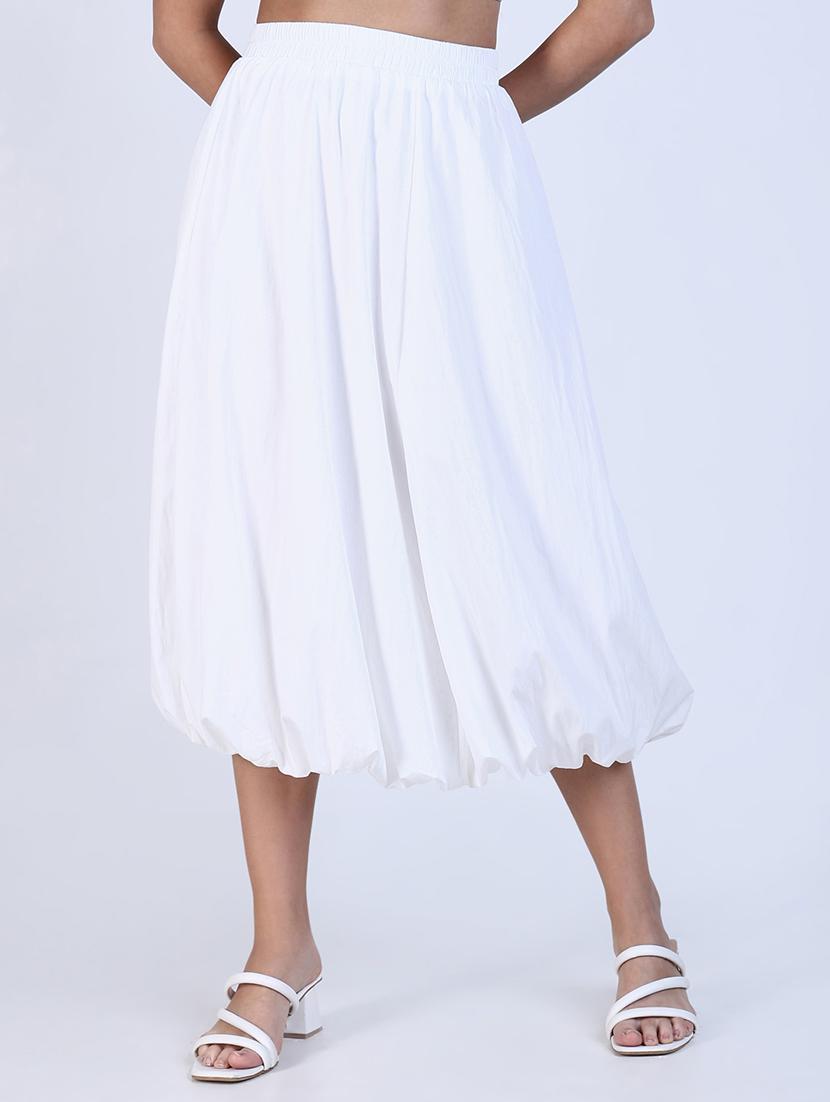 women solid high rise ballon skirt - 21643345 -  Zoom Image - 0