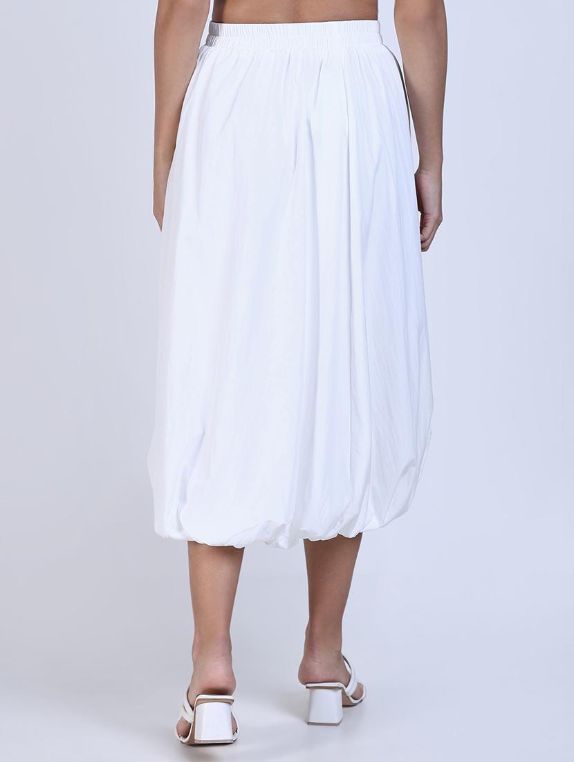women solid high rise ballon skirt - 21643345 - Standard Image - 3