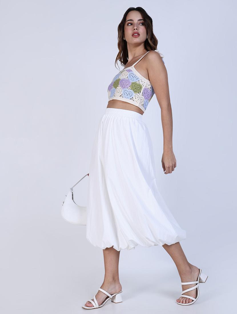 women solid high rise ballon skirt - 21643345 - Standard Image - 5