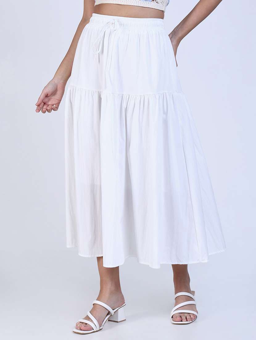 women solid high rise flared skirt - 21643346 - Zoom Image - 0