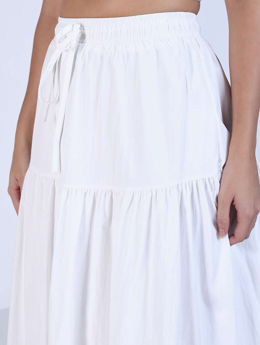 women solid high rise flared skirt - 21643346 - Standard Image - 5