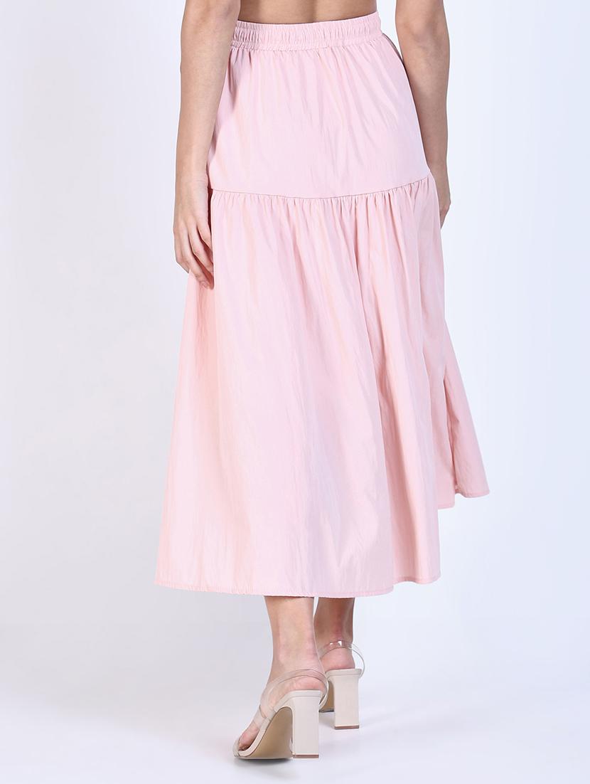 women solid high rise flared skirt - 21643347 - Standard Image - 3