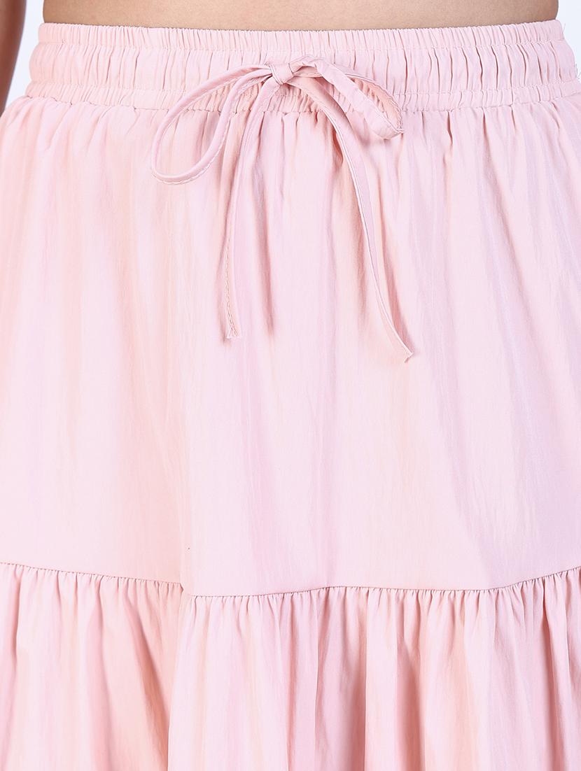 women solid high rise flared skirt - 21643347 - Standard Image - 5