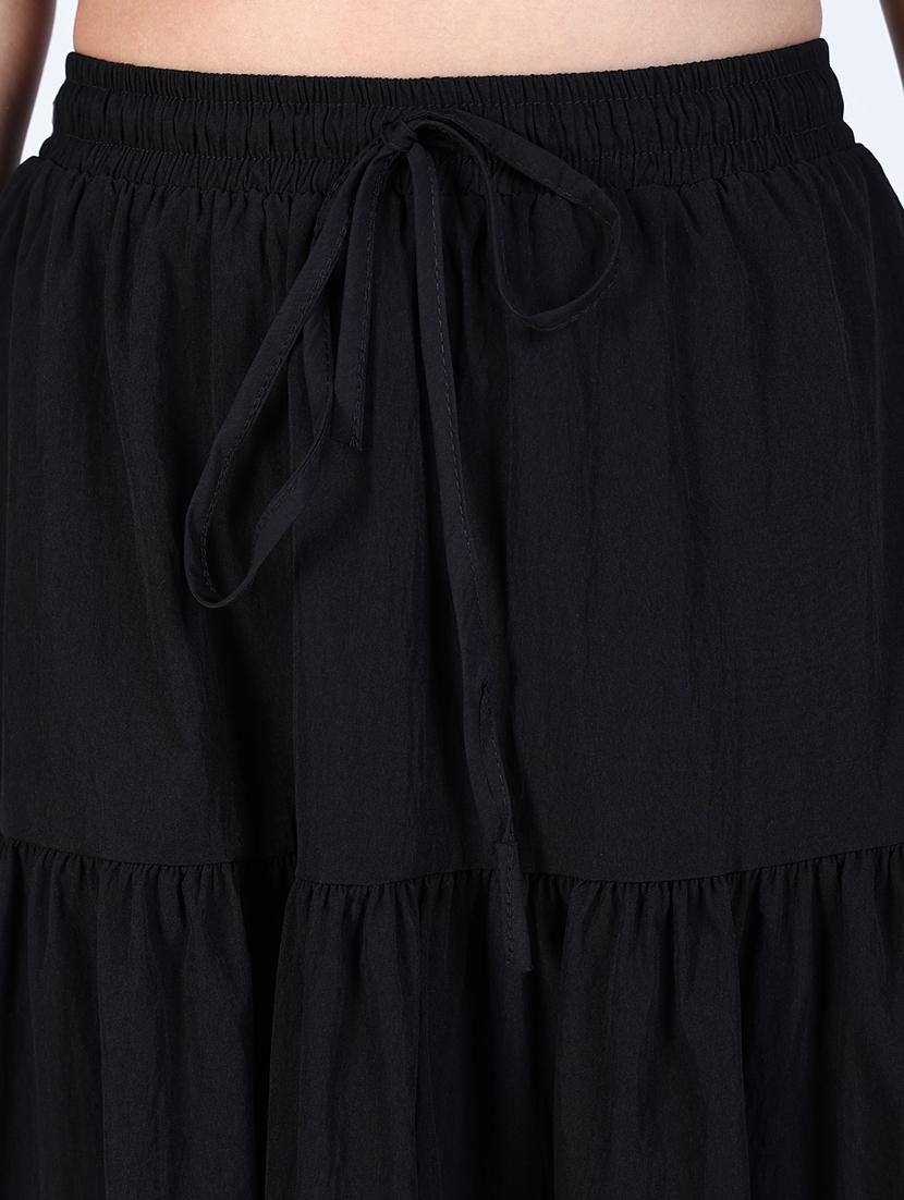 women solid high rise flared skirt - 21643348 - Standard Image - 5