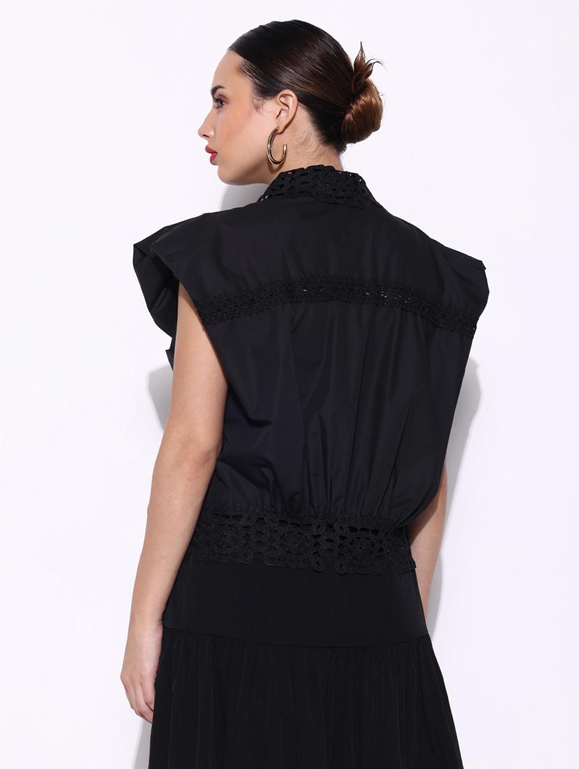 women black solid short sleeves top - 21643410 - Standard Image - 3