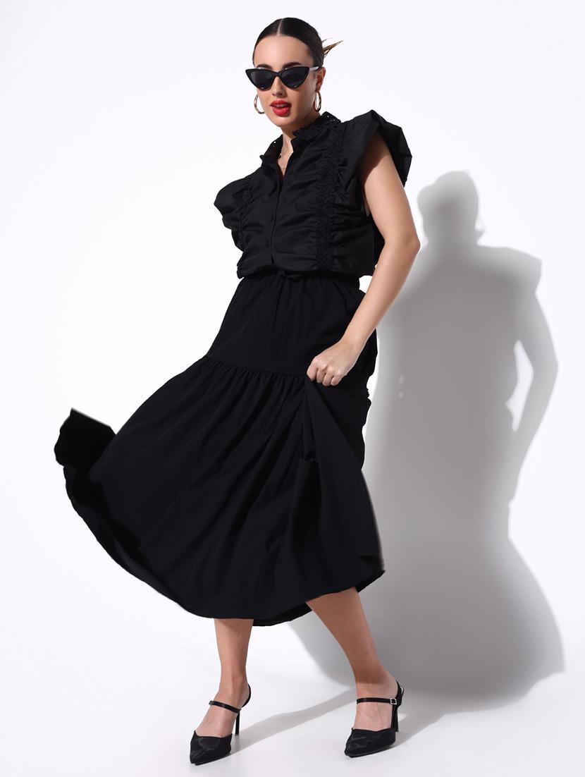 women black solid short sleeves top - 21643410 - Standard Image - 5