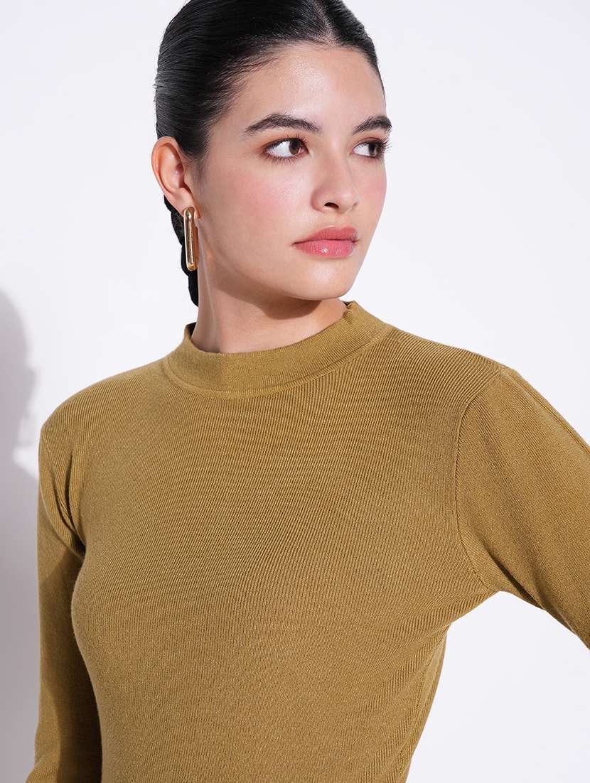 women mustard solid long sleeve top - 21643438 -  Standard Image - 5