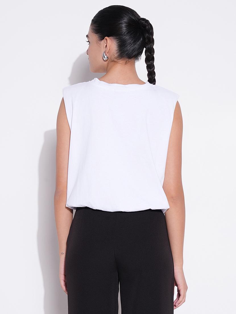 women white solid sleeveless top - 21643444 - Standard Image - 3