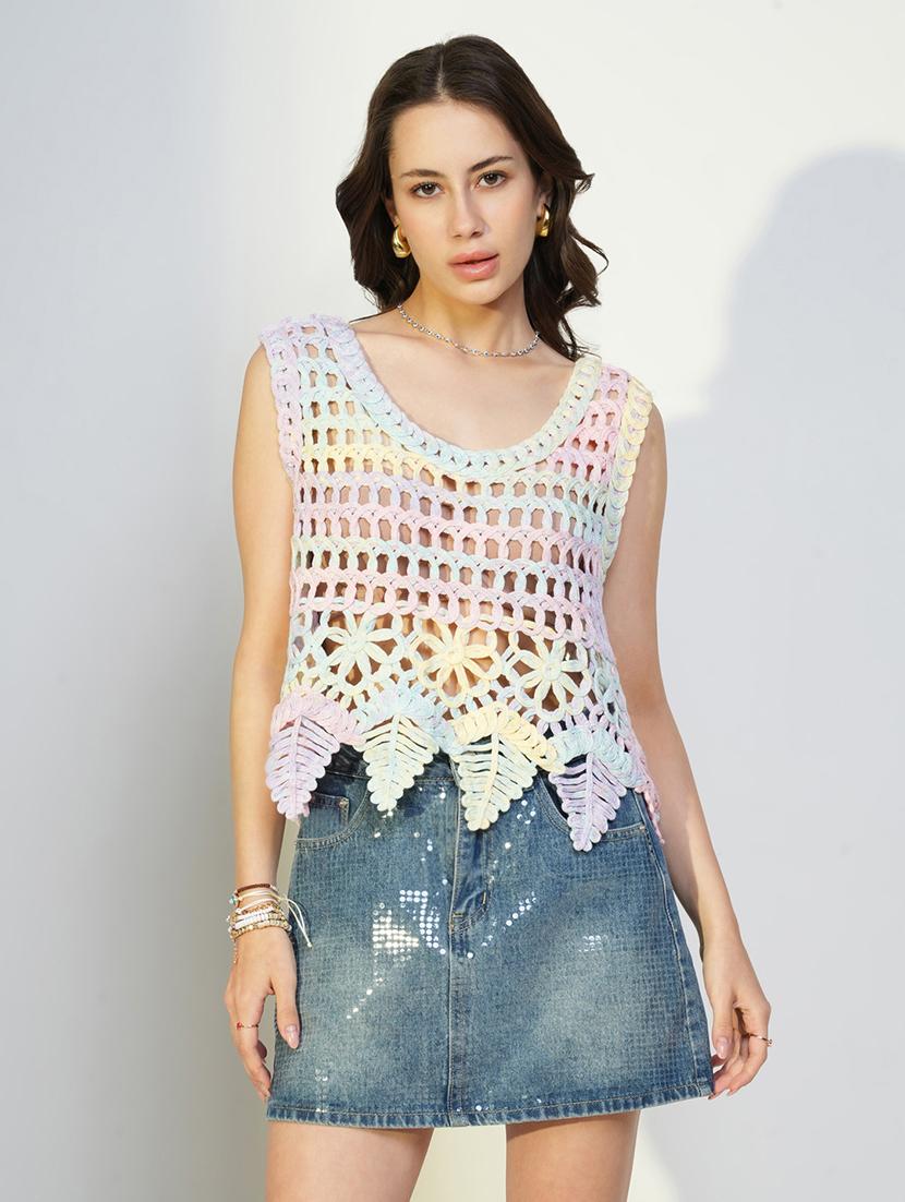 women crochet detailed sleeveless top - 21643466 -  Zoom Image - 0