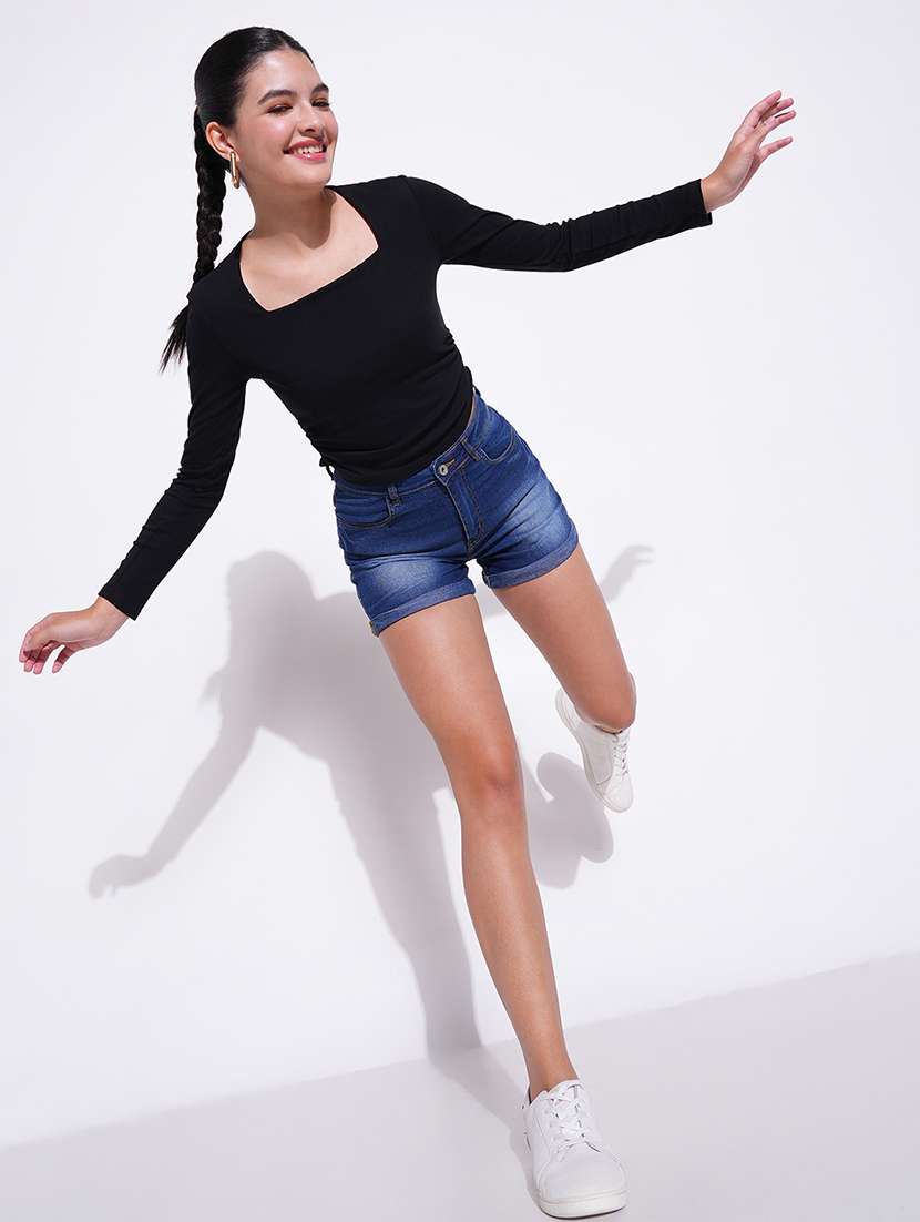 women black solid long sleeves top - 21643499 -  Standard Image - 5