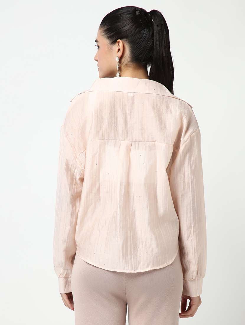 women solid long sleeve shirt - 21643521 -  Standard Image - 3