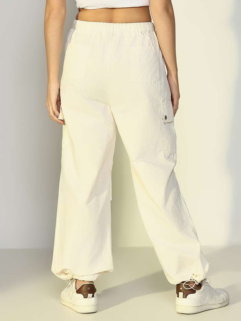 women solid high rise cargos  - 21643530 -  Standard Image - 3