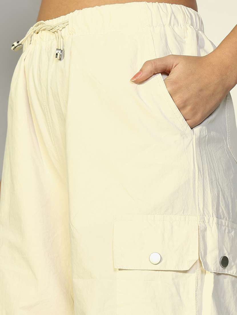 women solid high rise cargos  - 21643530 -  Standard Image - 5