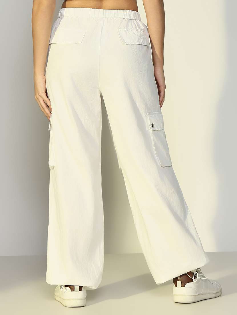 women solid high rise cargos  - 21643531 -  Standard Image - 3