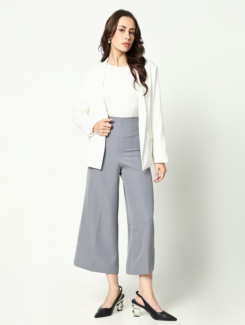 women solid high rise culottes - 21643553 - Standard Image - 5