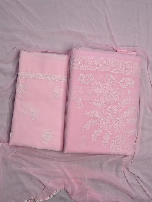 women chikankari work unstitched suit set - 21643588 -  Standard Image - 0