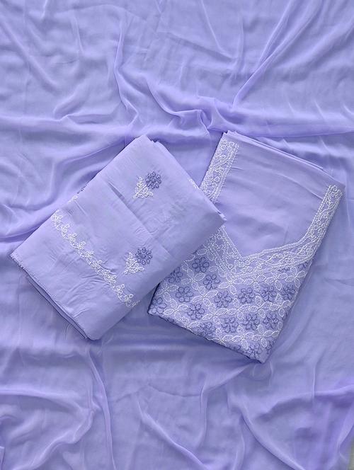 women chikankari work unstitched suit set - 21643592 - Standard Image - 0