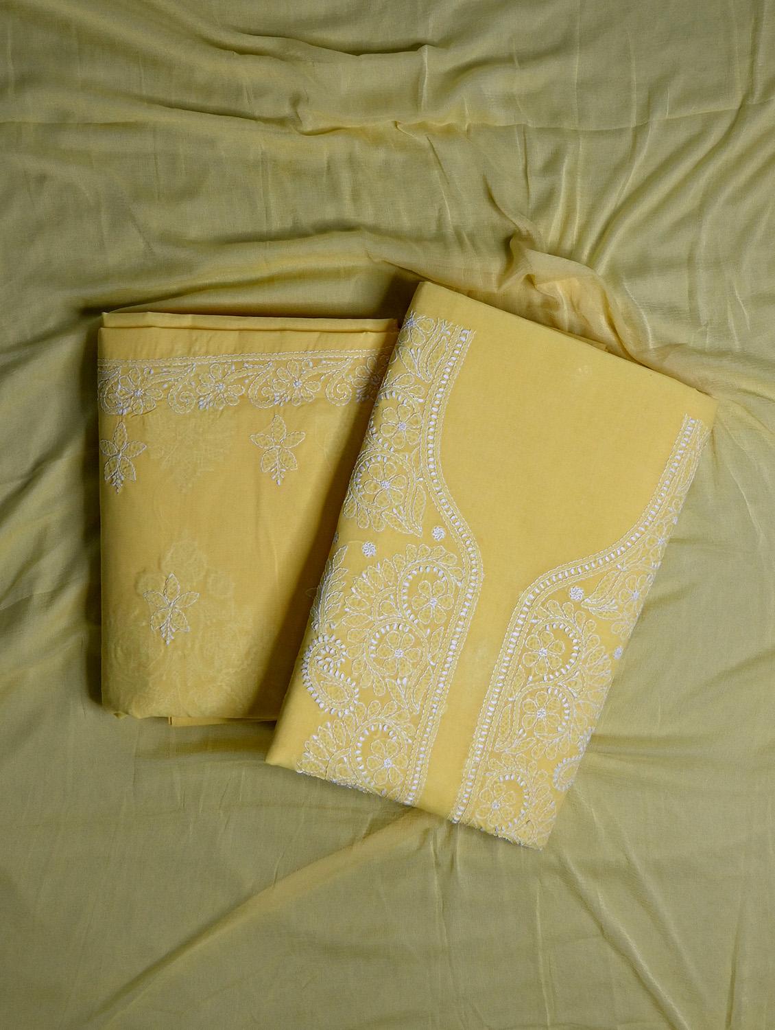women chikankari work unstitched suit set - 21643612 -  Zoom Image - 0