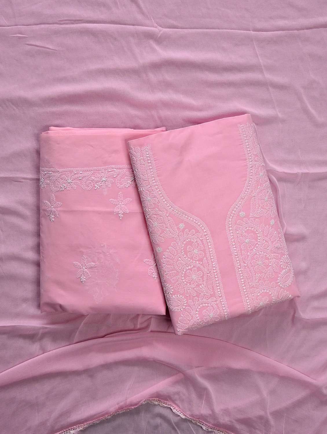 women chikankari work unstitched suit set - 21643613 - Zoom Image - 0