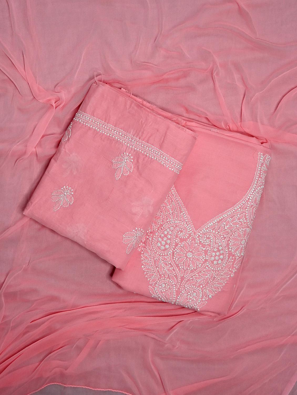 women chikankari work unstitched suit set - 21643618 - Zoom Image - 0