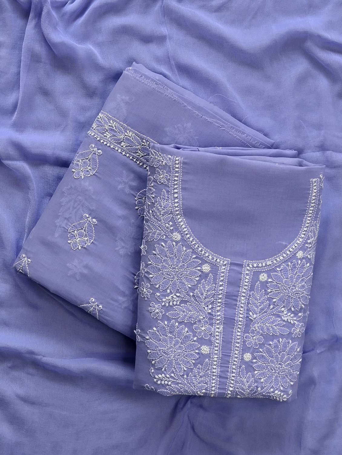 women chikankari work unstitched suit set - 21643623 - Zoom Image - 0