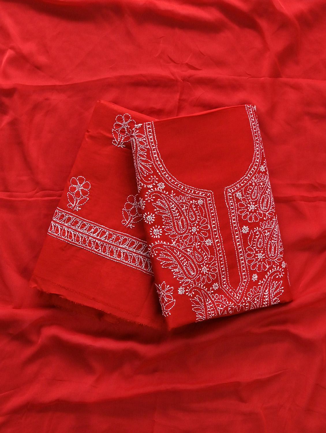 women chikankari work unstitched suit set - 21643632 - Zoom Image - 0