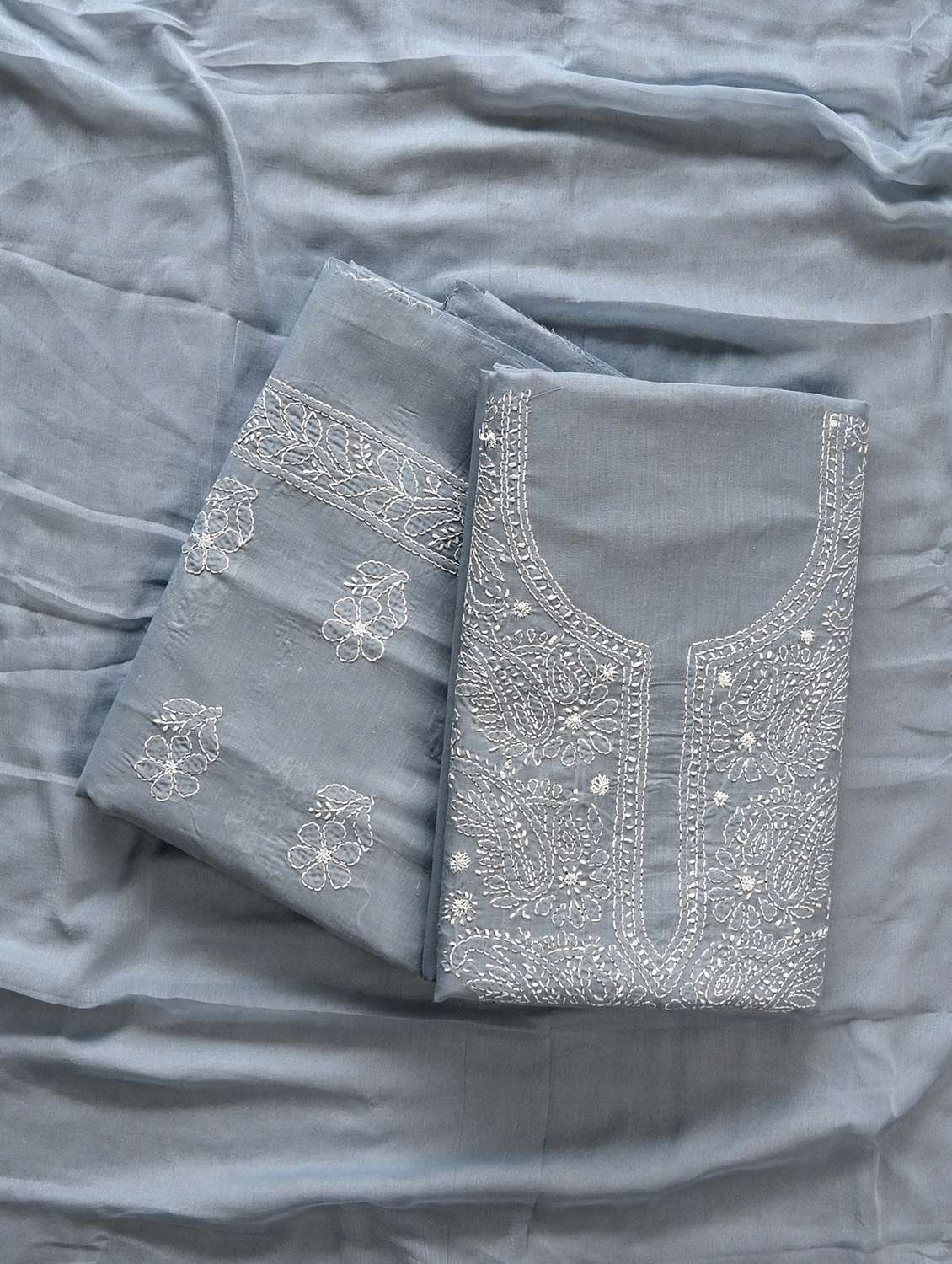 women chikankari work unstitched suit set - 21643633 - Zoom Image - 0