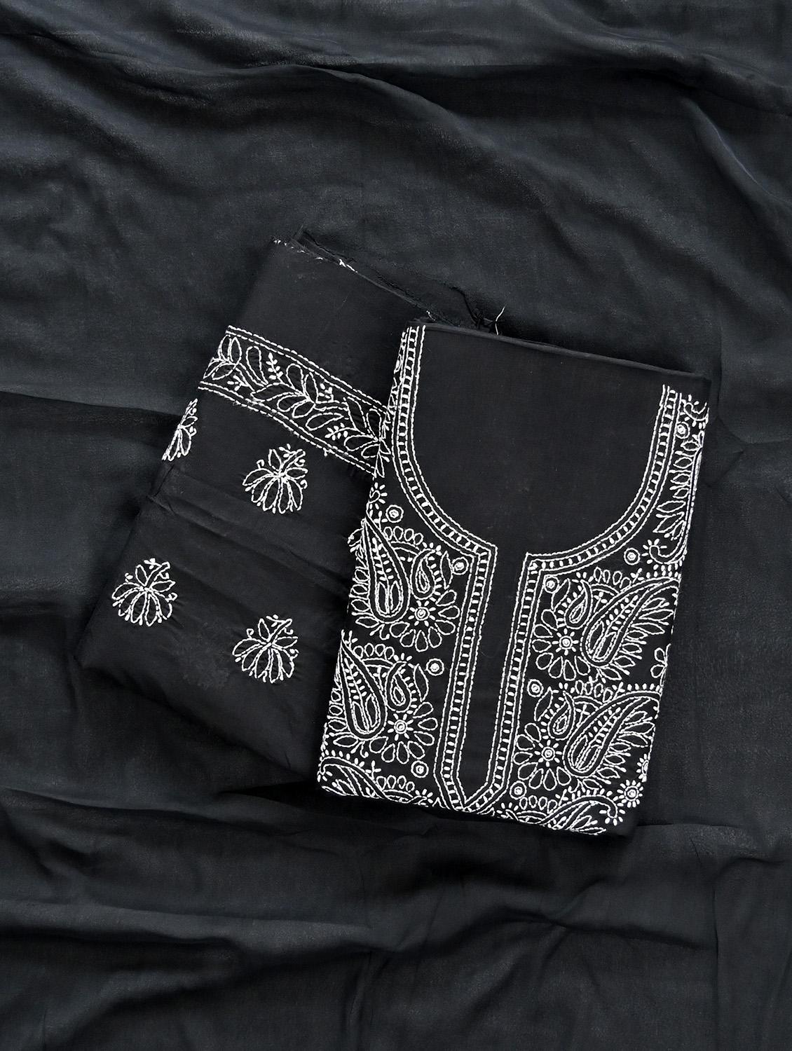 women chikankari work unstitched suit set - 21643638 - Zoom Image - 0
